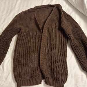 SHEIN Men's Chocolate Brown Cardigan Sweater